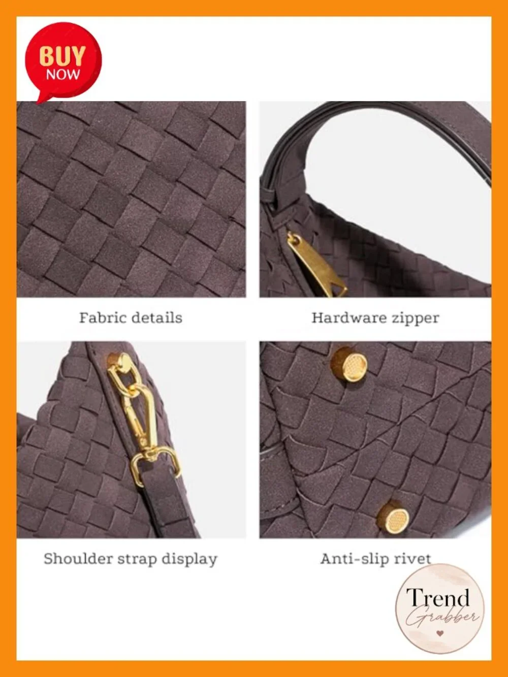 Woven Faux Suede Hobo Purse Women Crossbody Convertible Strap